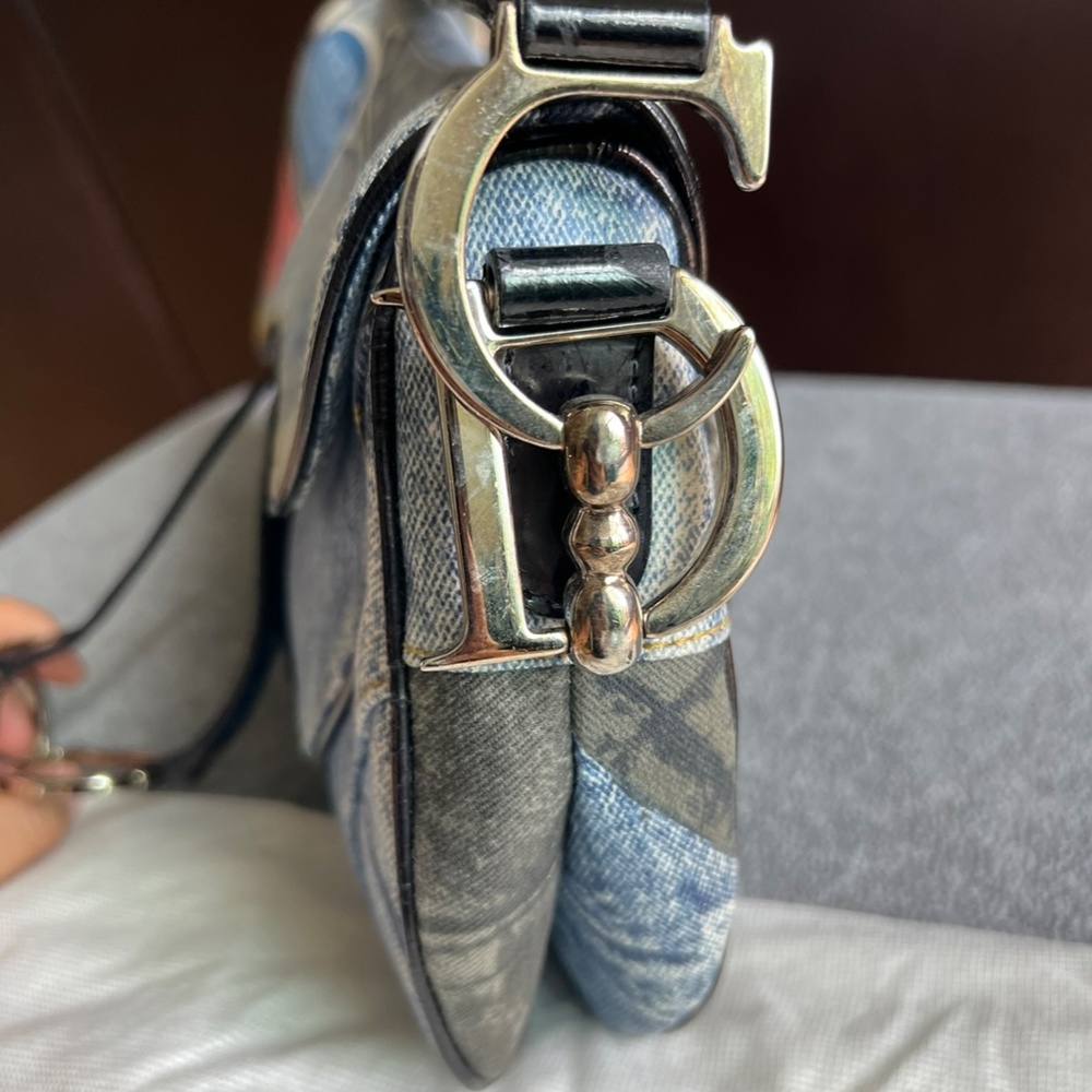 Vintage Christian Dior Denim Saddle Bag - Picture 7 of 15